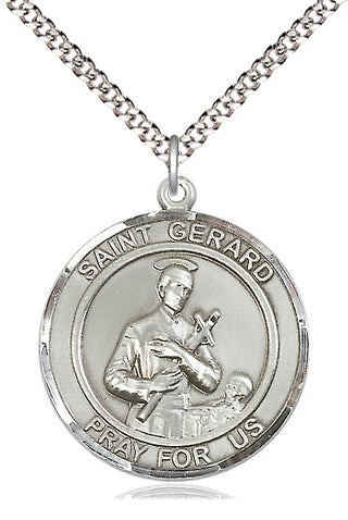 Pewter Saint Gerard Medal Catholic Jewelry Engraved Catholic Saint Jewelry