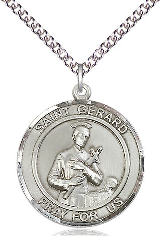 Sterling Silver Saint Gerard Medal Catholic Jewelry Engraved Catholic Saint Jewelry