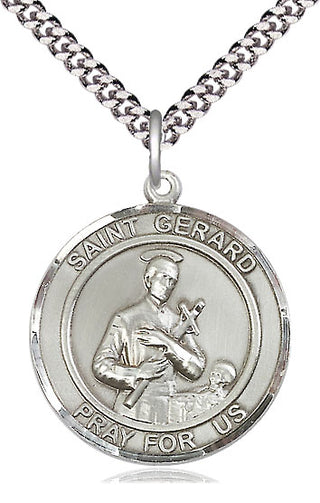 Sterling Silver Saint Gerard Medal Catholic Jewelry Engraved Catholic Saint Jewelry