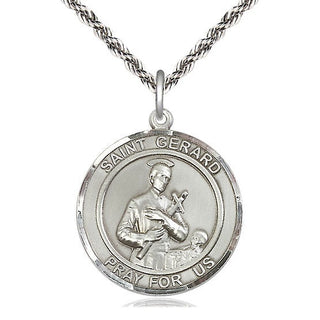 Sterling Silver Saint Gerard Medal Catholic Jewelry Engraved Catholic Saint Jewelry
