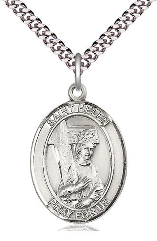 Pewter Saint Helen Medal Catholic Jewelry Engraved Catholic Saint Jewelry