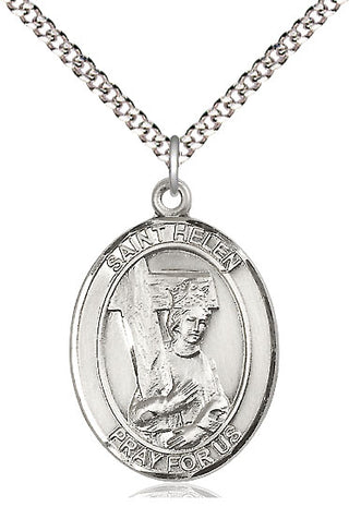 Pewter Saint Helen Medal Catholic Jewelry Engraved Catholic Saint Jewelry