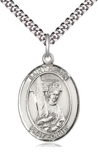 Sterling Silver Saint Helen Medal Catholic Jewelry Engraved Catholic Saint Jewelry