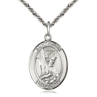 Sterling Silver Saint Helen Medal Catholic Jewelry Engraved Catholic Saint Jewelry