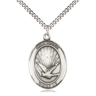 Pewter Holy Spirit Medal Catholic Jewelry Engraved Catholic Saint Jewelry