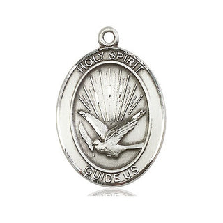 Pewter Holy Spirit Medal Engraved Catholic Saint Jewelry