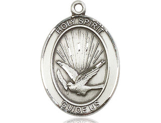 Sterling Silver Holy Spirit Medal Engraved Catholic Saint Jewelry