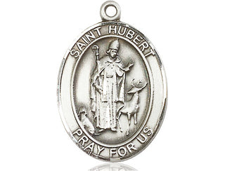 Sterling Silver Saint Hubert of Liege Medal Catholic Jewelry Engraved Catholic Saint Jewelry