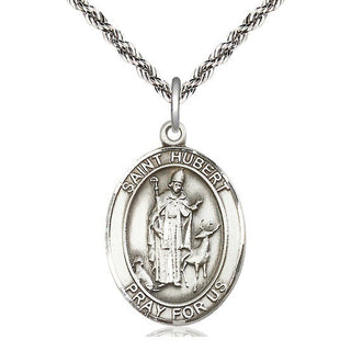 Sterling Silver Saint Hubert of Liege Medal Catholic Jewelry Engraved Catholic Saint Jewelry