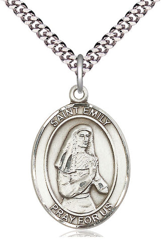 Pewter Saint Emily de Vialar Medal Catholic Jewelry Engraved Catholic Saint Jewelry