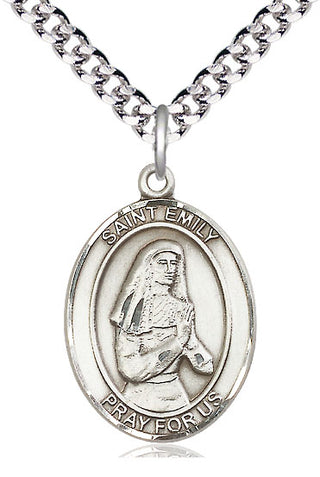 Pewter Saint Emily de Vialar Medal Catholic Jewelry Engraved Catholic Saint Jewelry