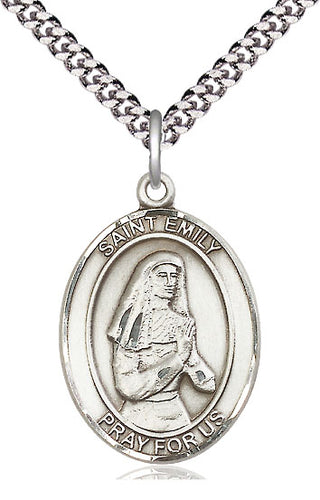 Pewter Saint Emily de Vialar Medal Catholic Jewelry Engraved Catholic Saint Jewelry