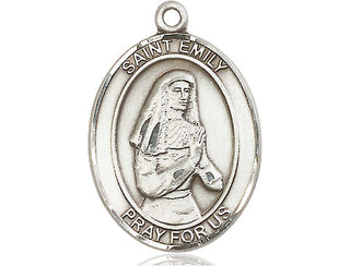 Sterling Silver Saint Emily de Vialar Medal Catholic Jewelry Engraved Catholic Saint Jewelry