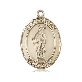 14kt Gold Filled Saint Gregory the Great Medal Engraved Catholic Saint Jewelry