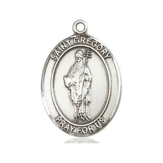 Pewter Saint Gregory the Great Medal Engraved Catholic Saint Jewelry