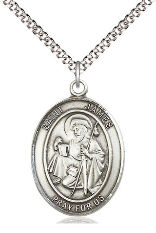 Pewter Saint James the Greater Medal Catholic Jewelry Engraved Catholic Saint Jewelry