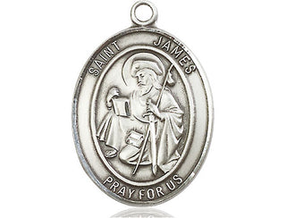 Pewter Saint James the Greater Medal Engraved Catholic Saint Jewelry
