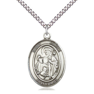 Sterling Silver Saint James the Greater Medal Catholic Jewelry Engraved Catholic Saint Jewelry