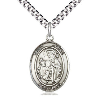 Sterling Silver Saint James the Greater Medal Catholic Jewelry Engraved Catholic Saint Jewelry
