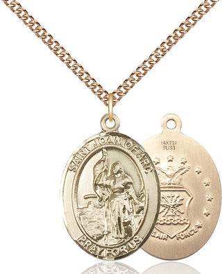 14kt Gold Filled Saint Joan of Arc Air Force Medal Catholic Jewelry