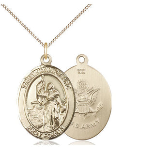 14kt Gold Filled Saint Joan of Arc Army Medal Catholic Jewelry