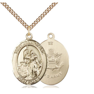 14kt Gold Filled Saint Joan of Arc Army Medal Catholic Jewelry