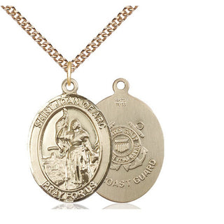 14kt Gold Filled Saint Joan of Arc  Coast Guard Medal Catholic Jewelry