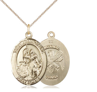 14kt Gold Filled Saint Joan of Arc National Guard Medal Catholic Jewelry