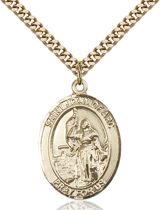 14kt Gold Filled Saint Joan of Arc National Guard Medal Catholic Jewelry