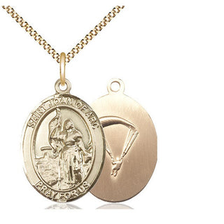 14kt Gold Filled Saint Joan of Arc Paratrooper Medal Catholic Jewelry