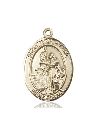 14kt Gold Saint Joan of Arc Medal Engraved Catholic Saint Jewelry