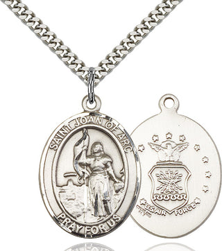 Pewter Saint Joan of Arc Air Force Medal Catholic Jewelry