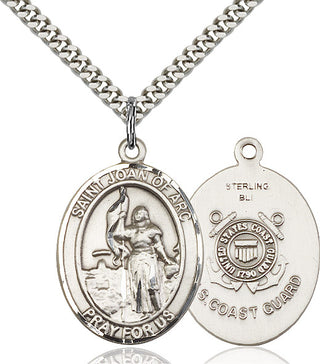 Pewter Saint Joan of Arc  Coast Guard Medal Catholic Jewelry