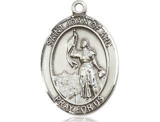 Pewter Saint Joan of Arc Medal Engraved Catholic Saint Jewelry