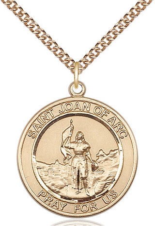 14kt Gold Filled Saint Joan of Arc Medal Catholic Jewelry Engraved Catholic Saint Jewelry