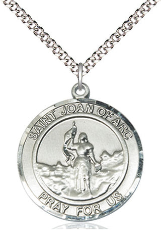 Pewter Saint Joan of Arc Medal Catholic Jewelry Engraved Catholic Saint Jewelry
