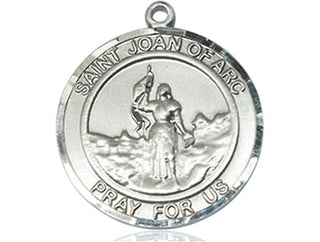 Sterling Silver Saint Joan of Arc Medal Catholic Jewelry Engraved Catholic Saint Jewelry