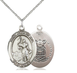 Sterling Silver Saint Joan of Arc Air Force Medal Catholic Jewelry