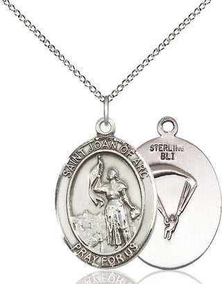 Sterling Silver Saint Joan of Arc Paratrooper Medal Catholic Jewelry