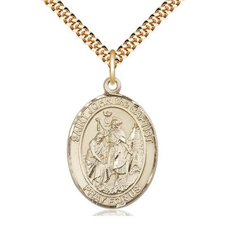 14kt Gold Filled Saint John the Baptist Medal Catholic Jewelry Engraved Catholic Saint Jewelry