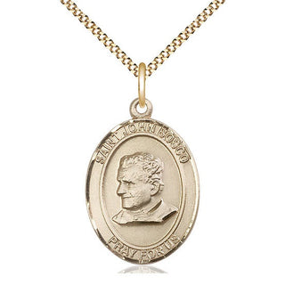 14kt Gold Filled Saint John Bosco Medal Catholic Jewelry Engraved Catholic Saint Jewelry