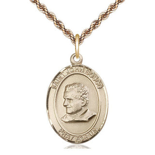14kt Gold Saint John Bosco Medal Engraved Catholic Saint Jewelry