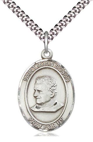 Pewter Saint John Bosco Medal Catholic Jewelry Engraved Catholic Saint Jewelry