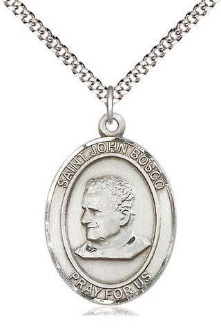 Pewter Saint John Bosco Medal Catholic Jewelry Engraved Catholic Saint Jewelry