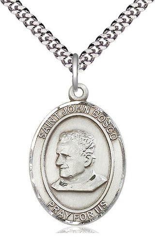 Pewter Saint John Bosco Medal Catholic Jewelry Engraved Catholic Saint Jewelry