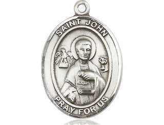 Pewter Saint John the Apostle Medal Engraved Catholic Saint Jewelry