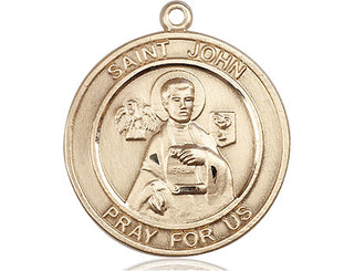 14kt Gold Filled Saint John the Apostle Medal Engraved Catholic Saint Jewelry