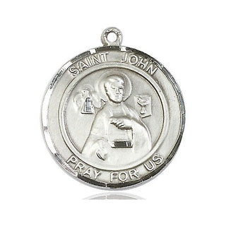 Pewter Saint John the Apostle Medal Engraved Catholic Saint Jewelry