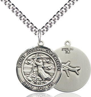 Sterling Silver Saint Joseph of Cupertino Medal Catholic Jewelry