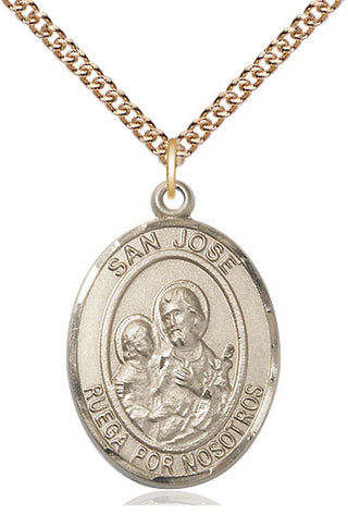 14kt Gold Filled San Jose Medal Catholic Jewelry Engraved Catholic Saint Jewelry